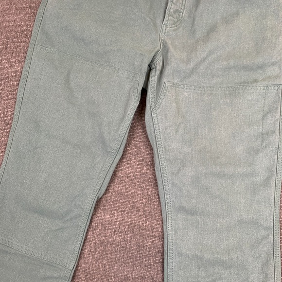 Taylor Stitch Double Knee Pants Mens 35x32 Green Chore Canvas Work Boss Duck - Picture 2 of 10